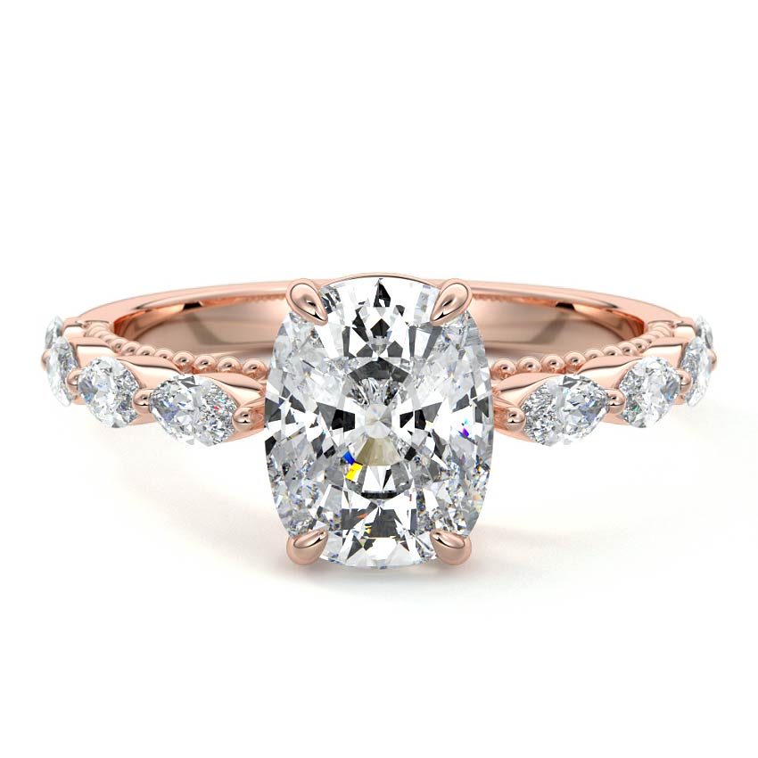 Odelia - Cushion Rose Gold Lab Grown Diamond Engagement Ring | Nura Lab
