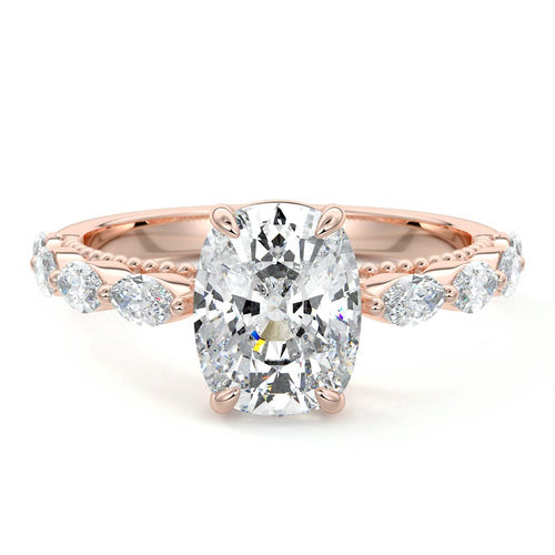 Odelia - Cushion Rose Gold Lab Grown Diamond Engagement Ring | Nura Lab