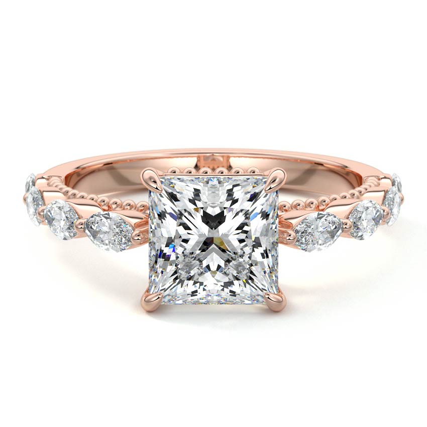 Odelia - Princess Rose Gold Lab Grown Diamond Engagement Ring | Nura Lab