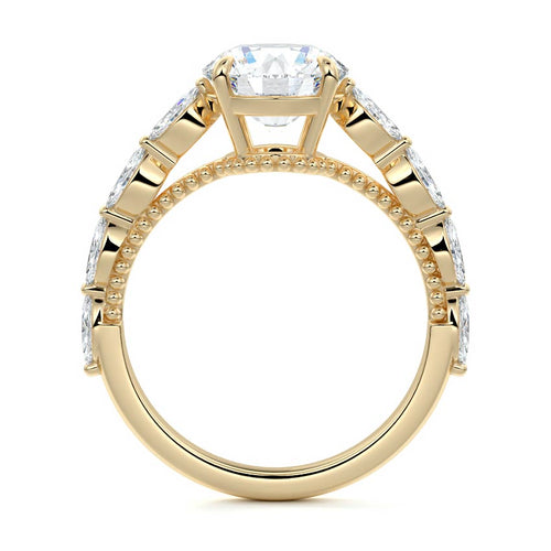 Odelia - Round Yellow Gold Lab Grown Diamond Engagement Ring | Nura Lab