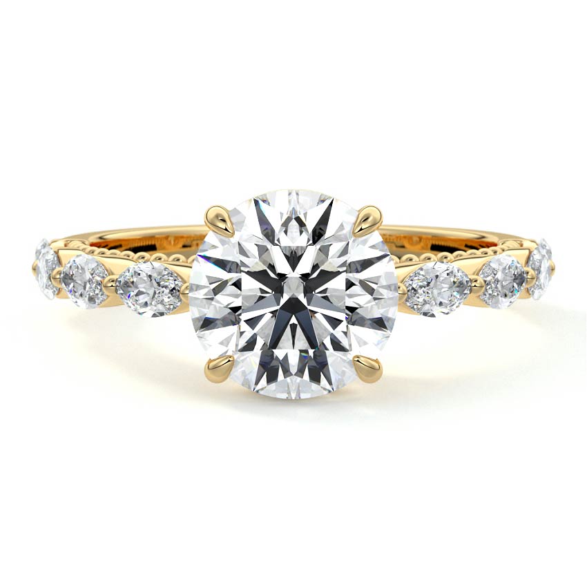 Odelia - Round Yellow Gold Lab Grown Diamond Engagement Ring | Nura Lab