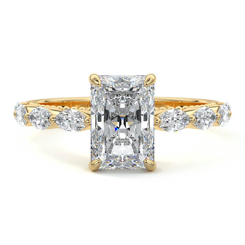 Odelia - Radiant Yellow Gold Lab Grown Diamond Engagement Ring | Nura Lab