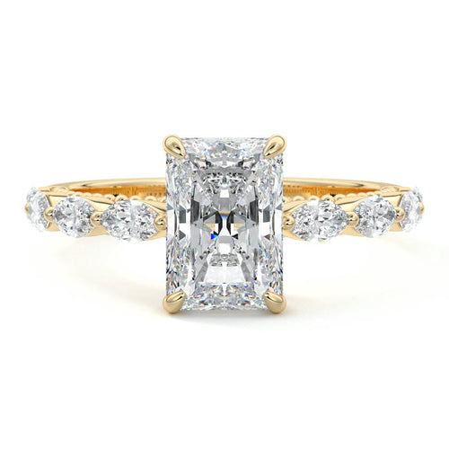 Odelia - Radiant Yellow Gold Lab Grown Diamond Engagement Ring | Nura Lab