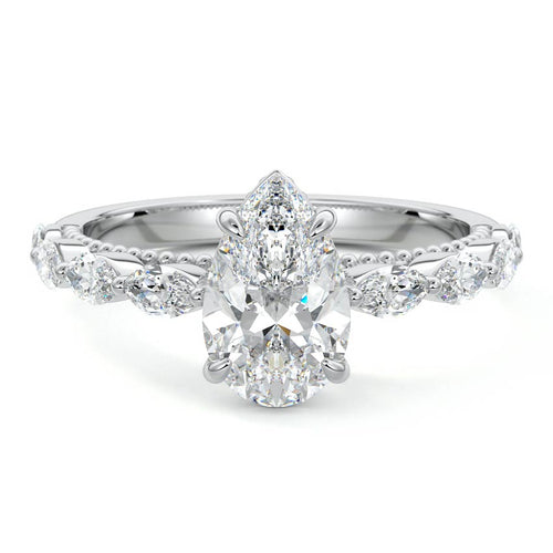 Odelia - Pear White Gold Lab Grown Diamond Engagement Ring | Nura Lab