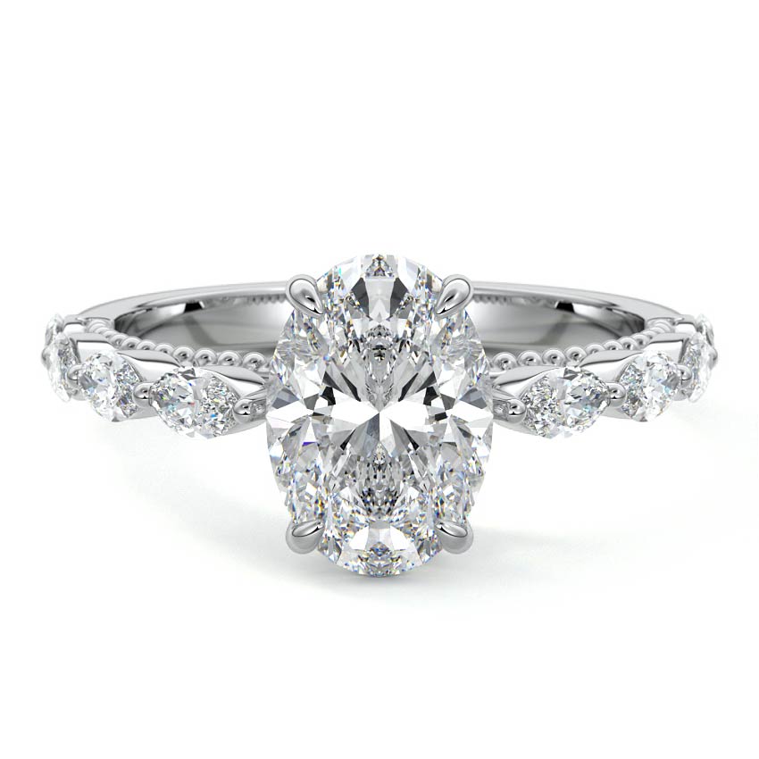 Odelia - Oval White Gold Lab Grown Diamond Engagement Ring | Nura Lab