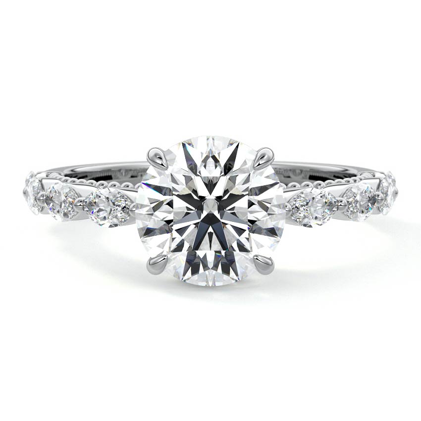 Odelia - Round Platinum Lab Grown Diamond Engagement Ring | Nura Lab