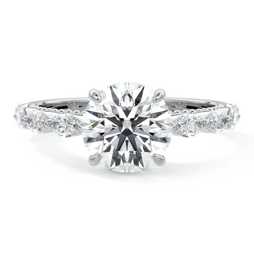 Odelia - Round Platinum Lab Grown Diamond Engagement Ring | Nura Lab