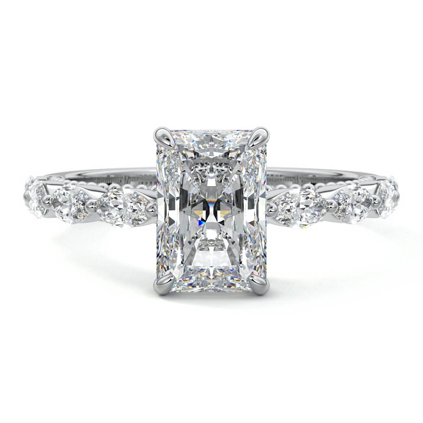Odelia - Radiant Platinum Lab Grown Diamond Engagement Ring | Nura Lab
