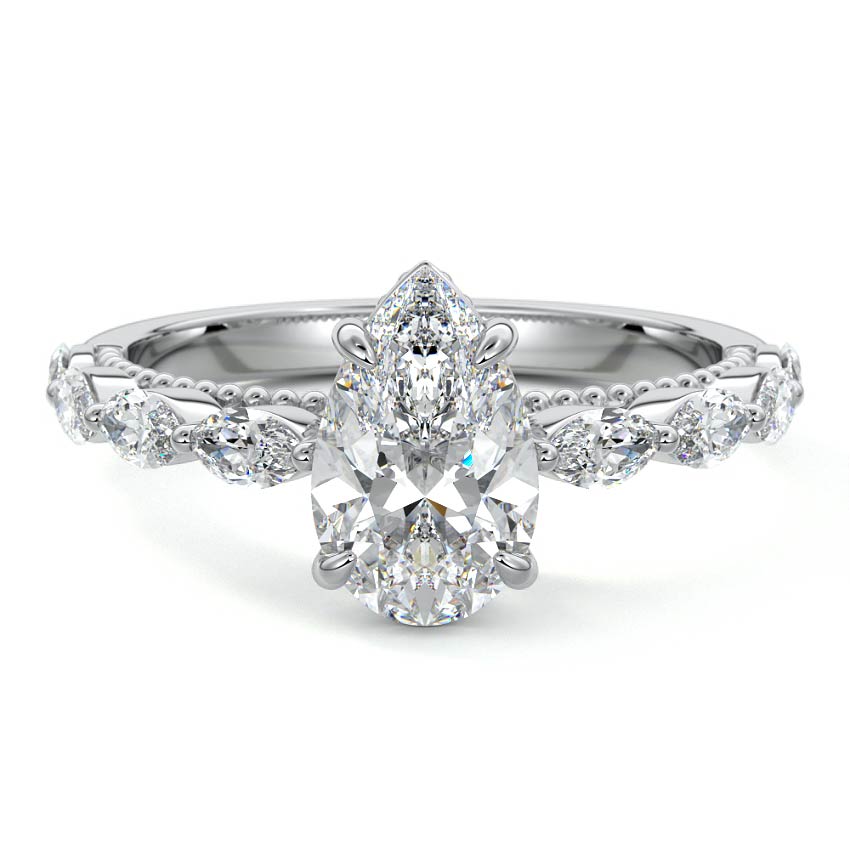 Odelia - Pear Platinum Lab Grown Diamond Engagement Ring | Nura Lab