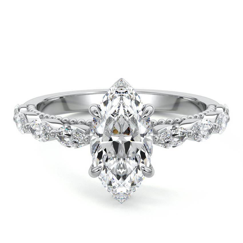 Odelia - Marquise Platinum Lab Grown Diamond Engagement Ring | Nura Lab