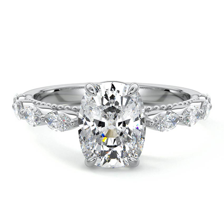 Odelia - Cushion Platinum Lab Grown Diamond Engagement Ring | Nura Lab