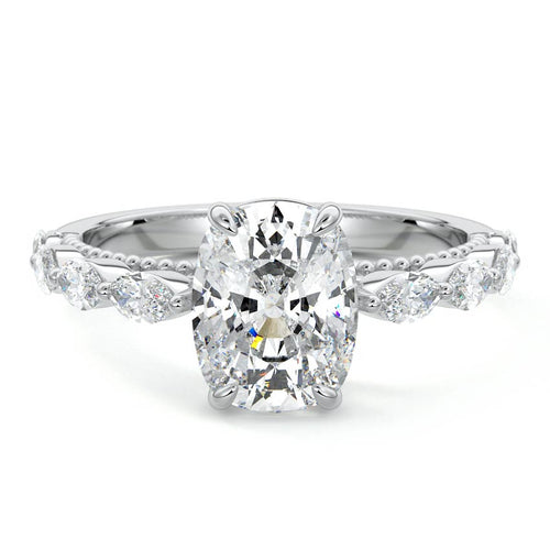 Odelia - Cushion Platinum Lab Grown Diamond Engagement Ring | Nura Lab