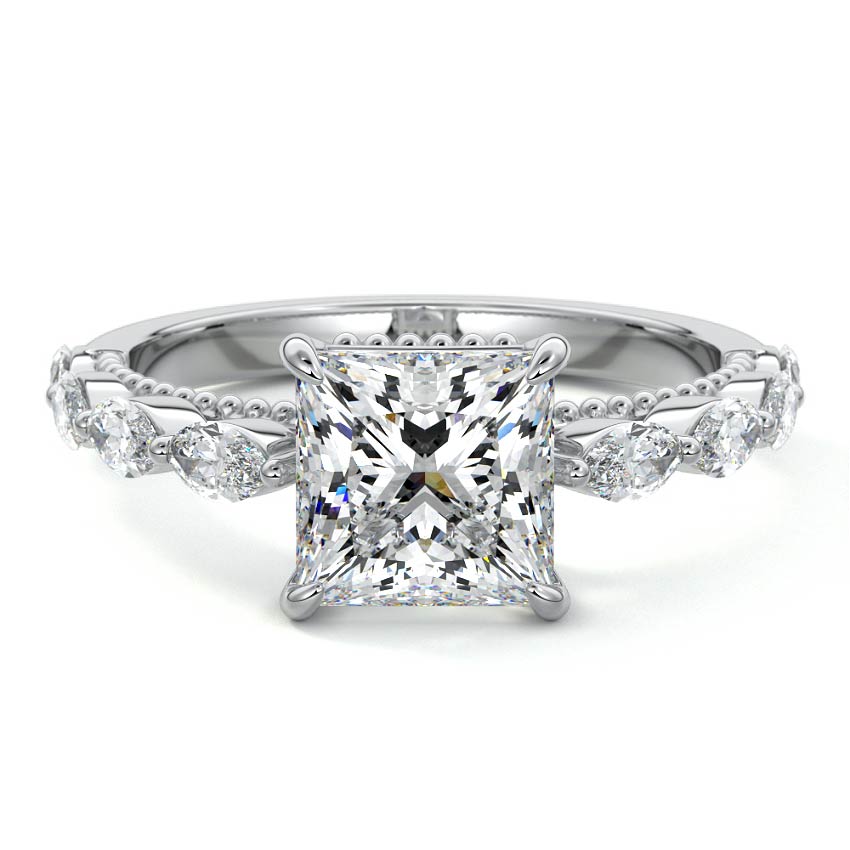 Odelia - Princess Platinum Lab Grown Diamond Engagement Ring | Nura Lab