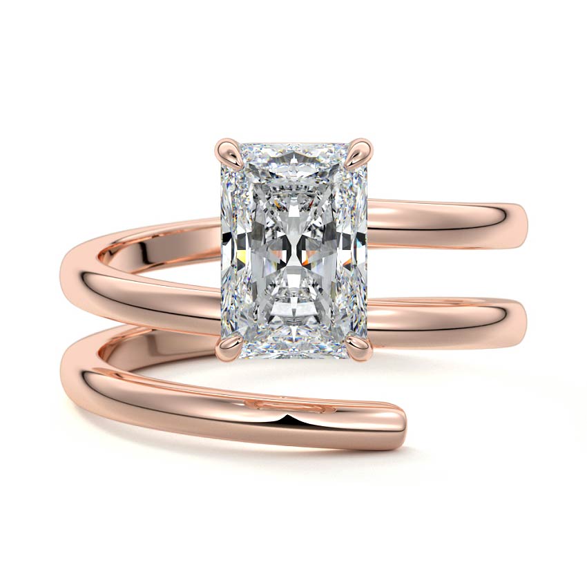 Rosalia - Radiant Rose Gold Lab Grown Diamond Engagement Ring | Nura Lab