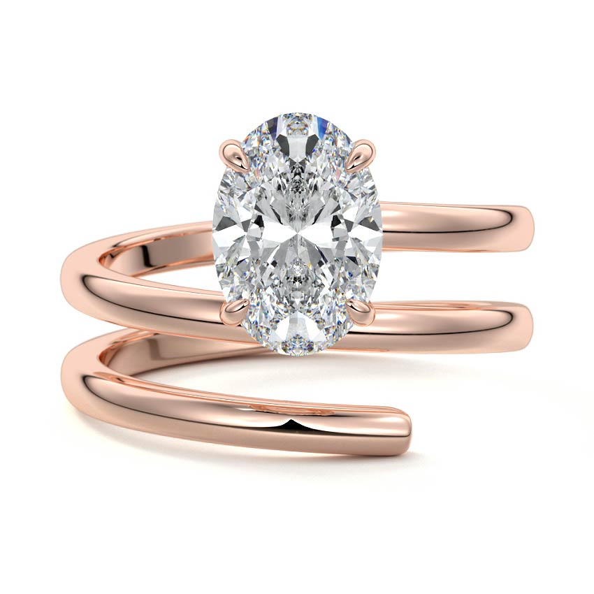 Rosalia - Oval Rose Gold Lab Grown Diamond Engagement Ring | Nura Lab