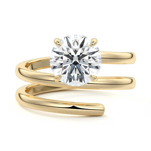 Rosalia - Round Yellow Gold Lab Grown Diamond Engagement Ring | Nura Lab