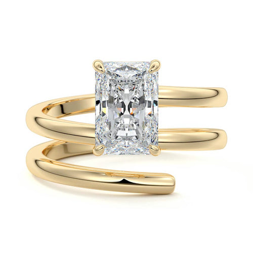 Rosalia - Radiant Yellow Gold Lab Grown Diamond Engagement Ring | Nura Lab