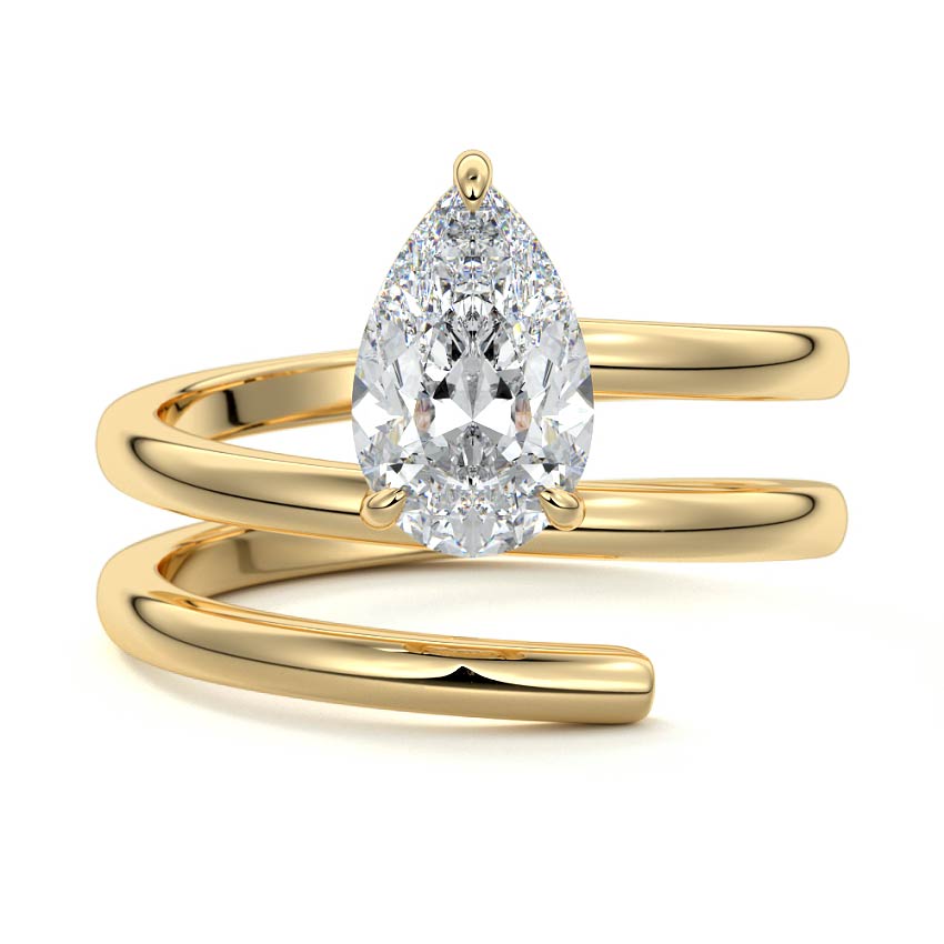 Rosalia - Pear Yellow Gold Lab Grown Diamond Engagement Ring | Nura Lab