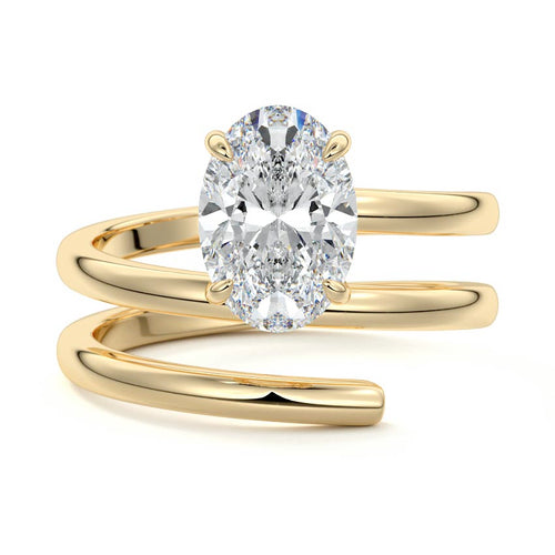 Rosalia - Oval Yellow Gold Lab Grown Diamond Engagement Ring | Nura Lab