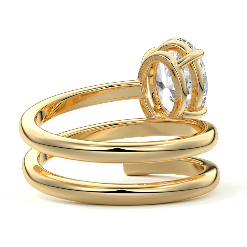 Rosalia - Oval Yellow Gold Engagement Ring Profile View | Nura Lab