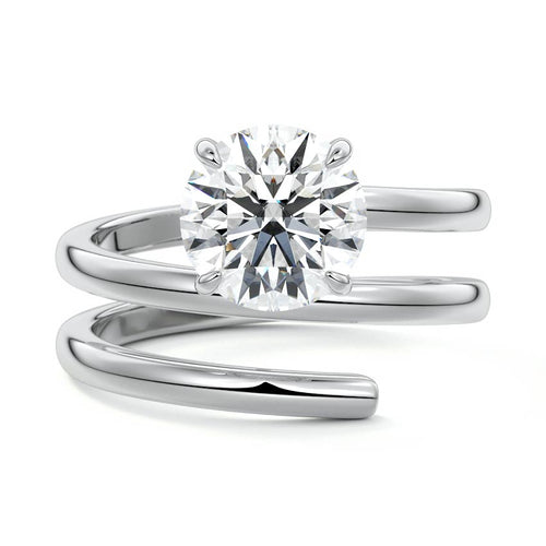 Rosalia - Round White Gold Lab Grown Diamond Engagement Ring | Nura Lab