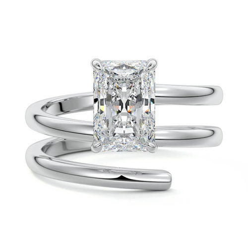 Rosalia - Radiant White Gold Lab Grown Diamond Engagement Ring | Nura Lab