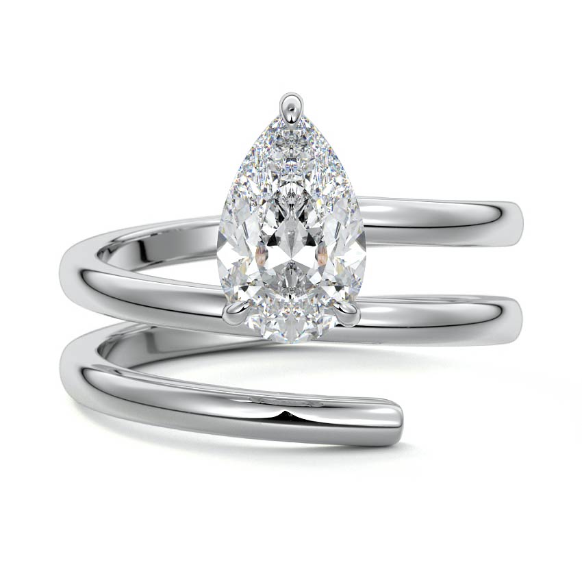Rosalia - Pear White Gold Lab Grown Diamond Engagement Ring | Nura Lab