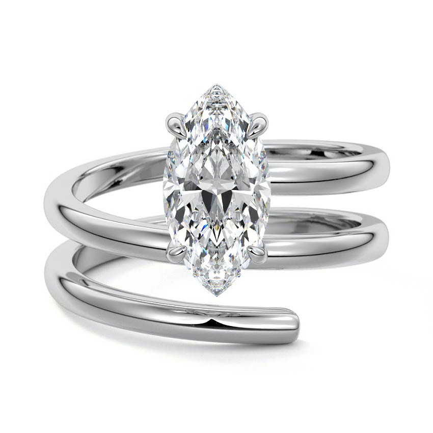 Rosalia - Marquise White Gold Lab Grown Diamond Engagement Ring | Nura Lab