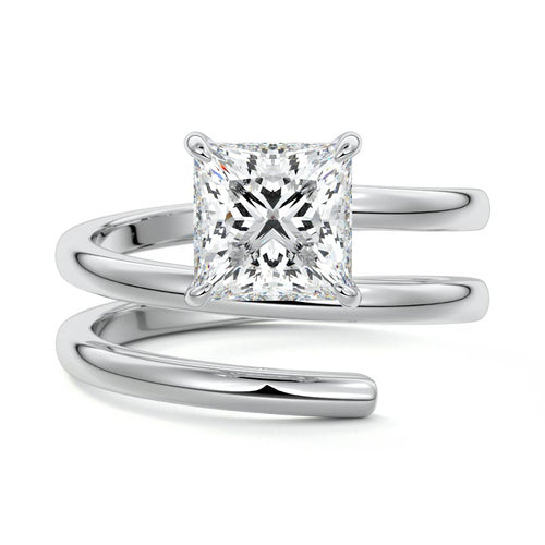 Rosalia - Princess White Gold Lab Grown Diamond Engagement Ring | Nura Lab