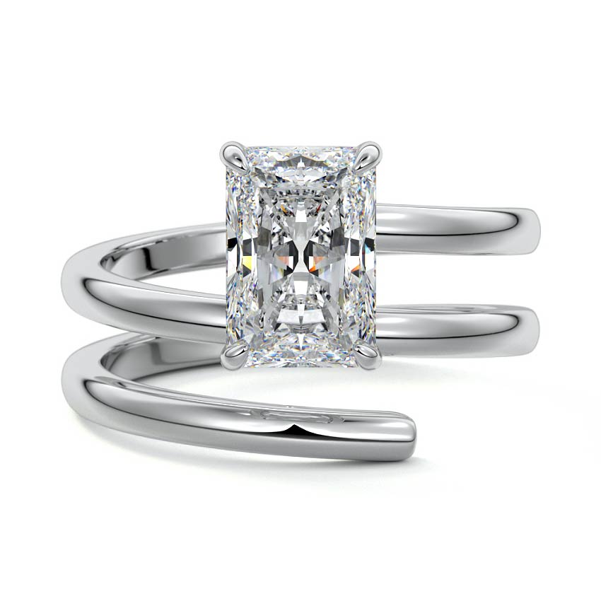 Rosalia - Radiant Platinum Lab Grown Diamond Engagement Ring | Nura Lab