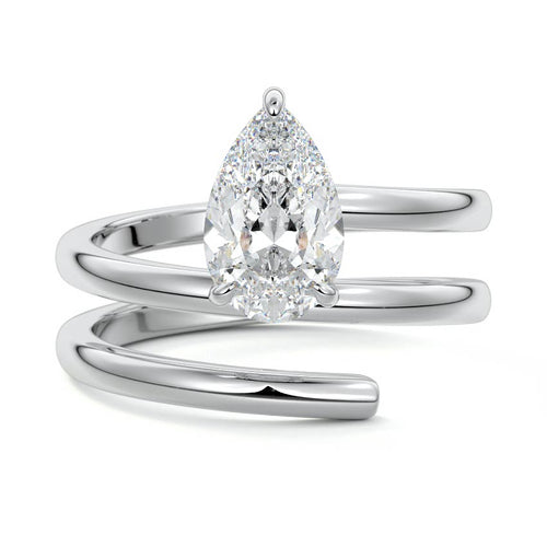Rosalia - Pear Platinum Lab Grown Diamond Engagement Ring | Nura Lab