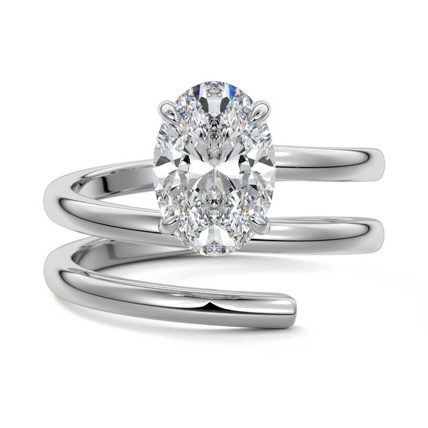 Rosalia - Oval Platinum Lab Grown Diamond Engagement Ring | Nura Lab