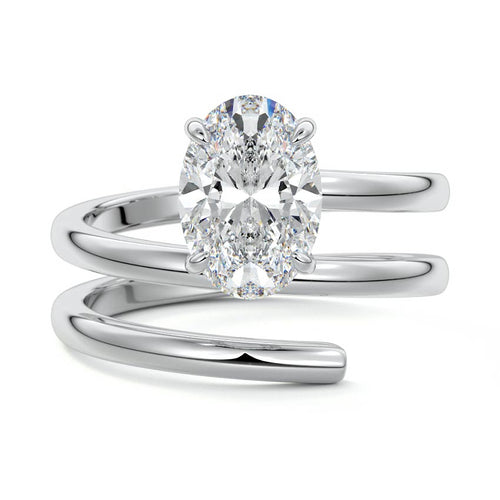 Rosalia - Oval Platinum Lab Grown Diamond Engagement Ring | Nura Lab