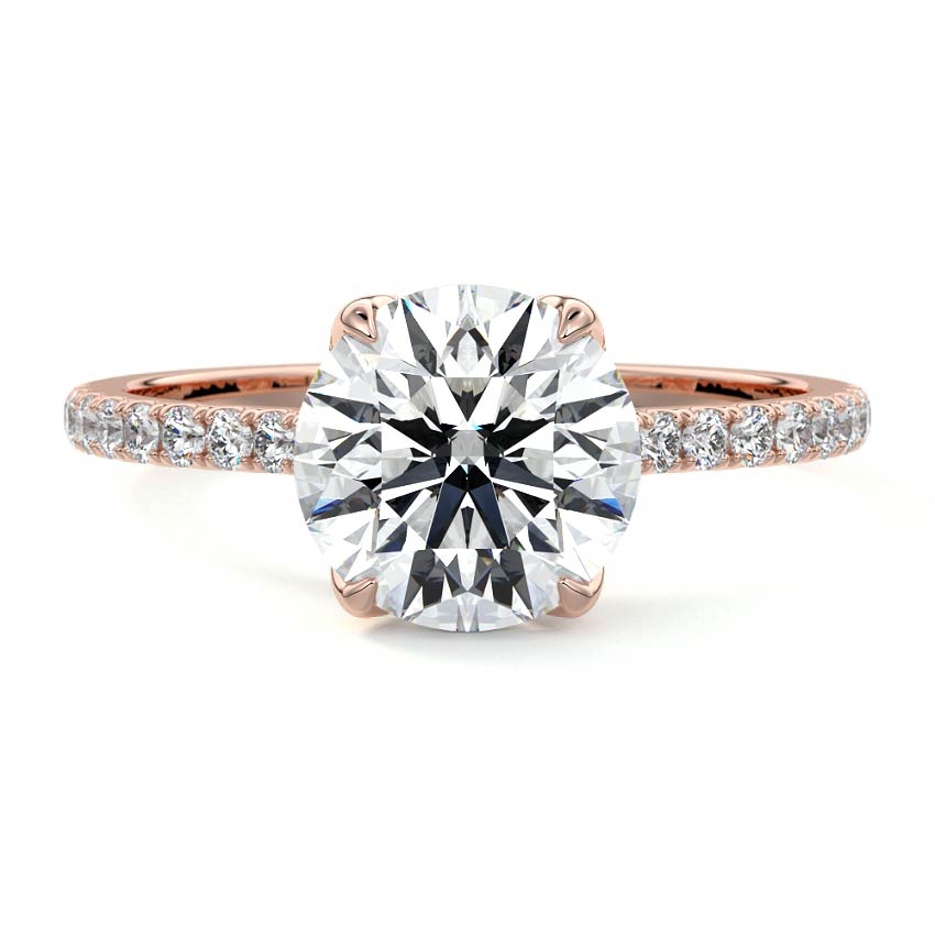 Minerva - Round Rose Gold Lab Grown Diamond Engagement Ring | Nura Lab