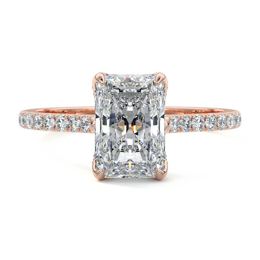 Minerva - Radiant Rose Gold Lab Grown Diamond Engagement Ring | Nura Lab