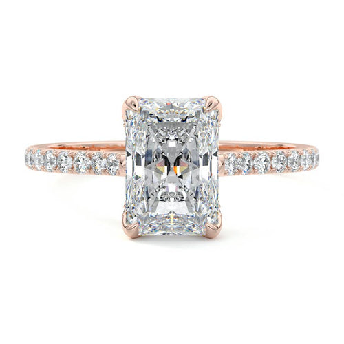 Minerva - Radiant Rose Gold Lab Grown Diamond Engagement Ring | Nura Lab