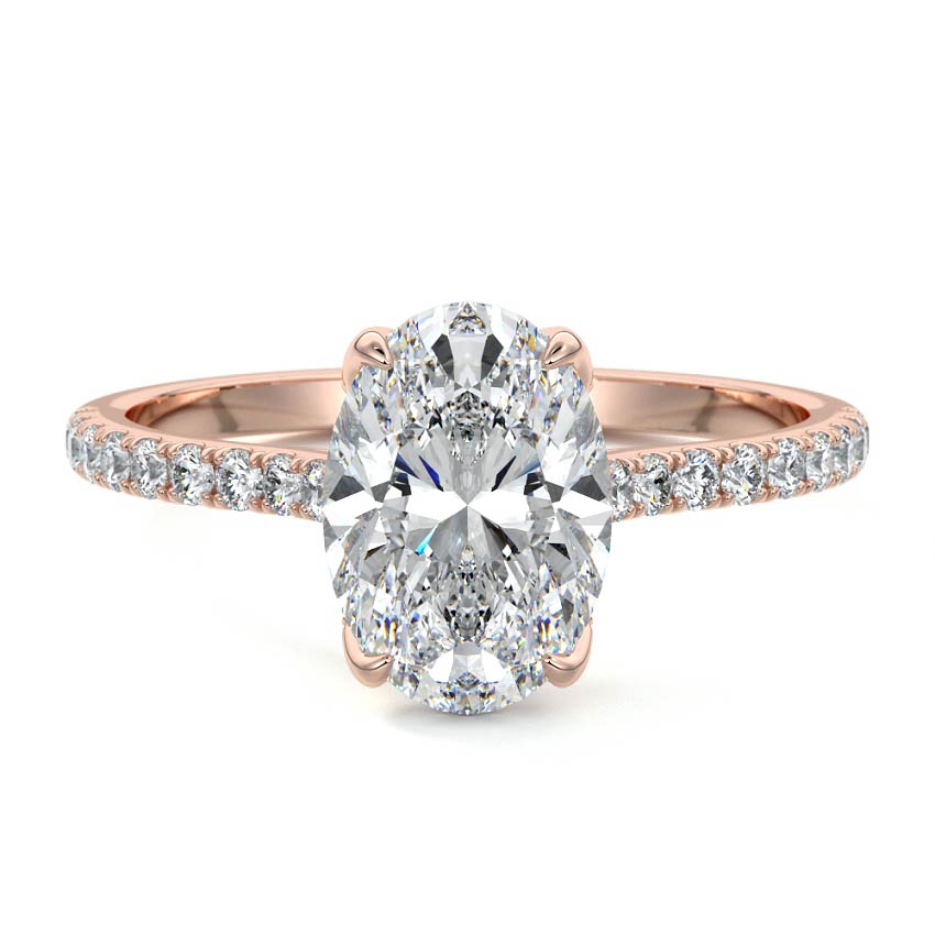 Minerva - Oval Rose Gold Lab Grown Diamond Engagement Ring | Nura Lab