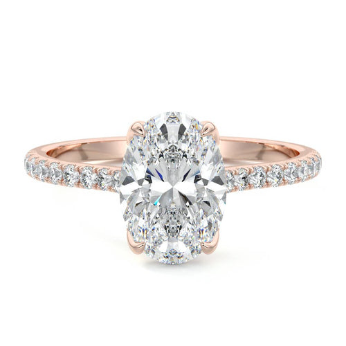 Minerva - Oval Rose Gold Lab Grown Diamond Engagement Ring | Nura Lab