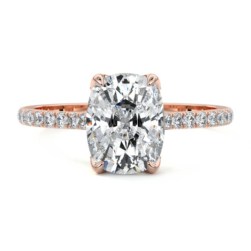 Minerva - Cushion Rose Gold Lab Grown Diamond Engagement Ring | Nura Lab