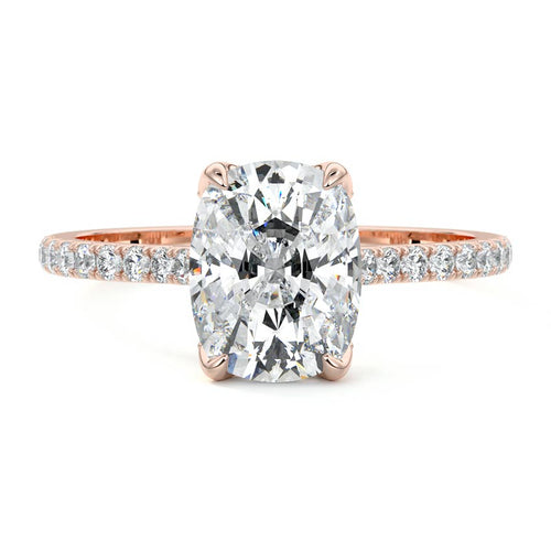 Minerva - Cushion Rose Gold Lab Grown Diamond Engagement Ring | Nura Lab