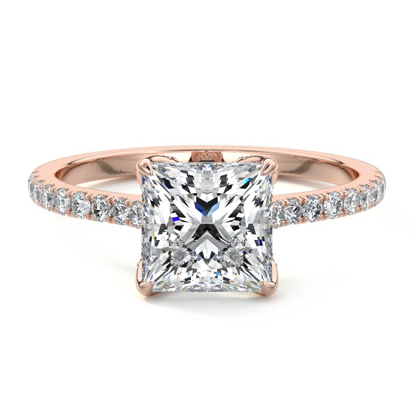 Minerva - Princess Rose Gold Lab Grown Diamond Engagement Ring | Nura Lab