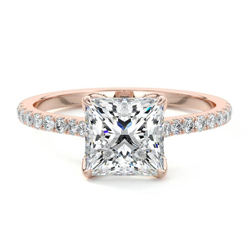 Minerva - Princess Rose Gold Lab Grown Diamond Engagement Ring | Nura Lab