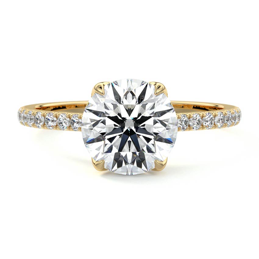 Minerva - Round Yellow Gold Lab Grown Diamond Engagement Ring | Nura Lab