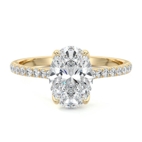 Minerva - Oval Yellow Gold Lab Grown Diamond Engagement Ring | Nura Lab
