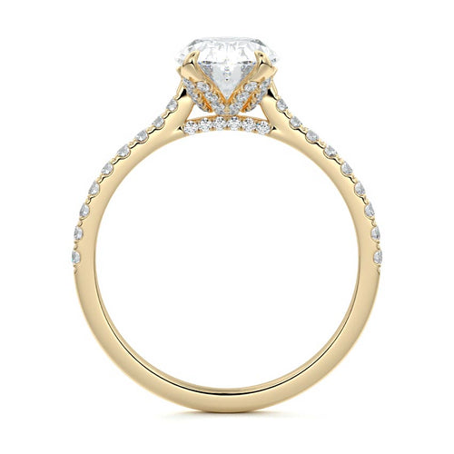 Minerva - Oval Yellow Gold Engagement Ring Profile View | Nura Lab