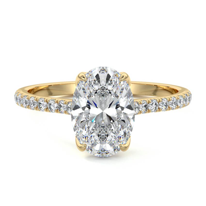 Minerva - Oval Yellow Gold Engagement Ring Detail View | Nura Lab