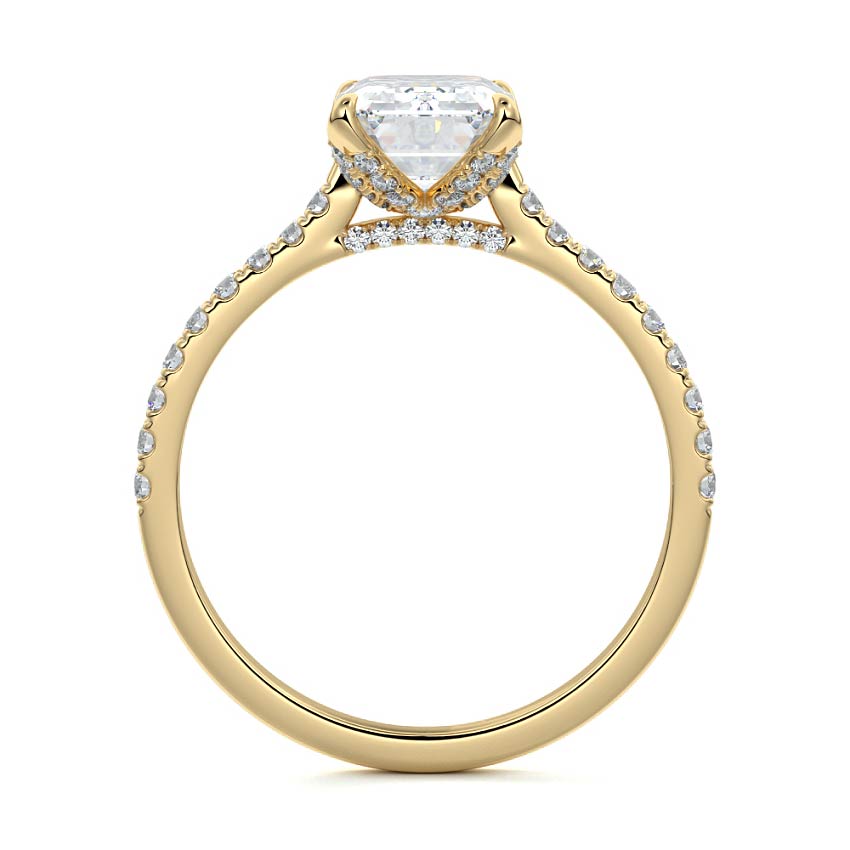 Minerva - Emerald Cut Yellow Gold Lab Grown Diamond Engagement Ring | Nura Lab
