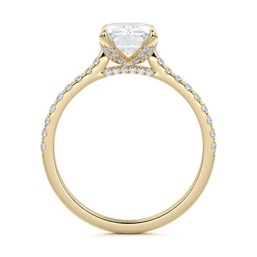 Minerva - Emerald Cut Yellow Gold Lab Grown Diamond Engagement Ring | Nura Lab