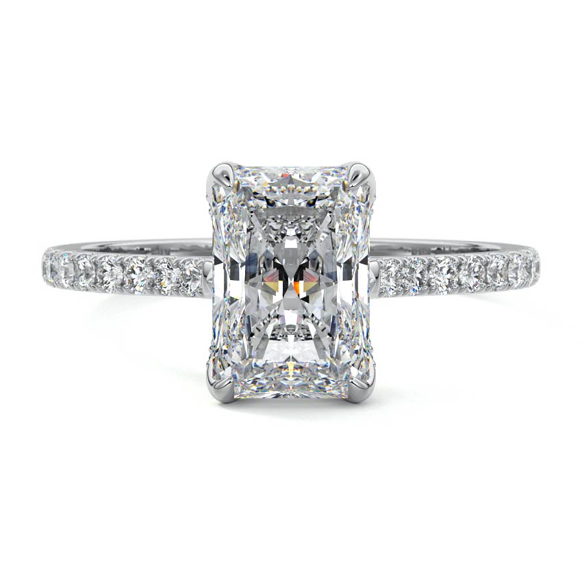 Minerva - Radiant White Gold Lab Grown Diamond Engagement Ring | Nura Lab