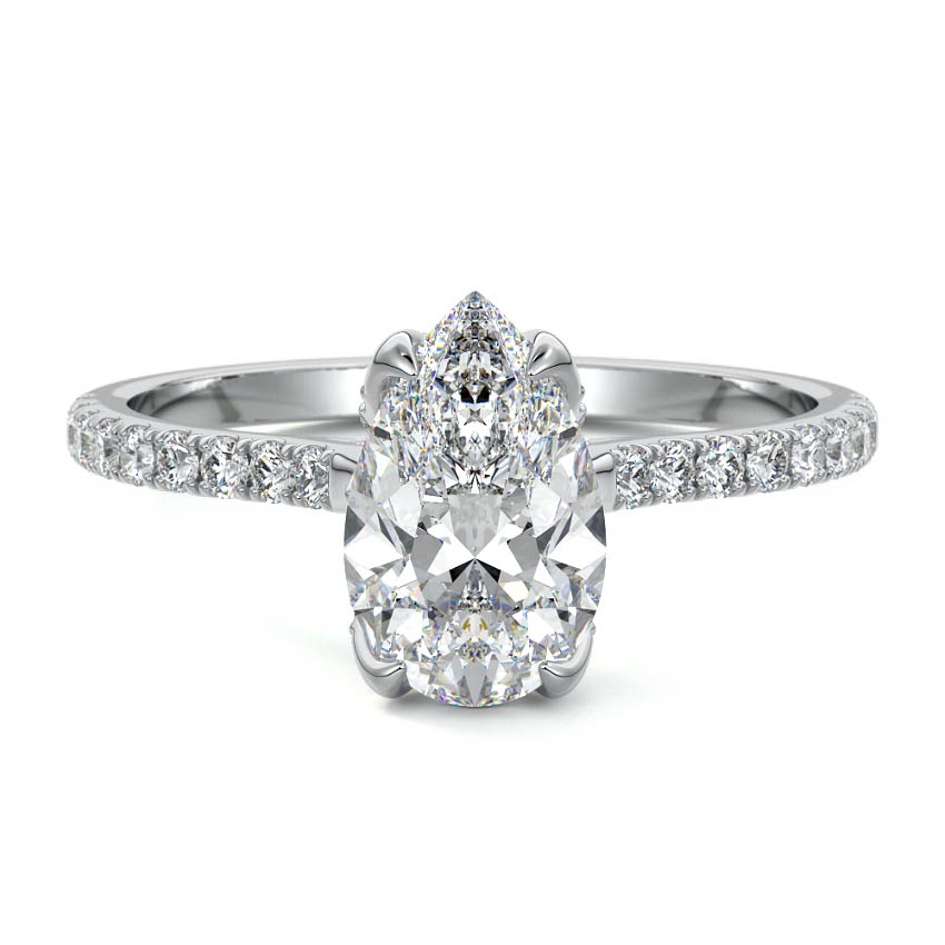 Minerva - Pear White Gold Lab Grown Diamond Engagement Ring | Nura Lab